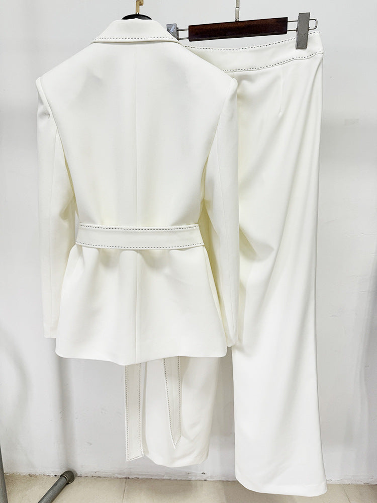 Long Sleeve Blazer With Pants Casual Suit