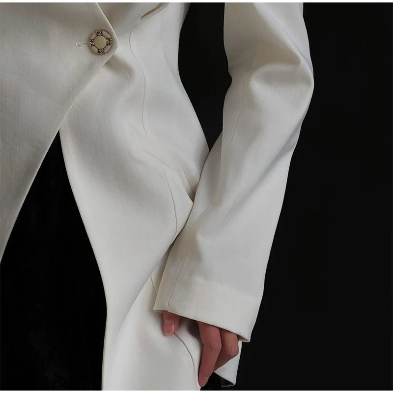 Single Button White Suit