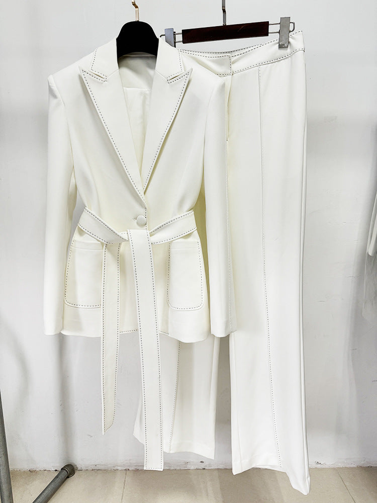 Long Sleeve Blazer With Pants Casual Suit