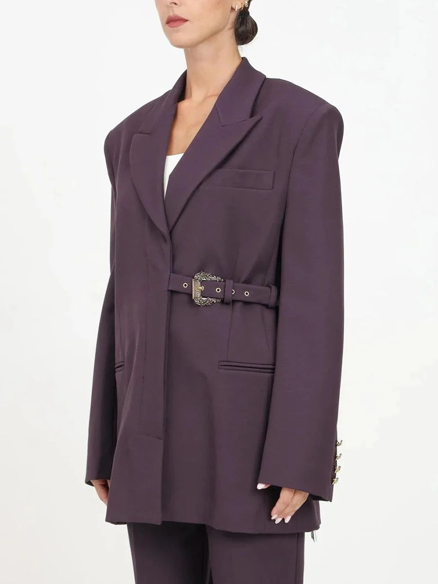 Spliced Belt Loose Blazer