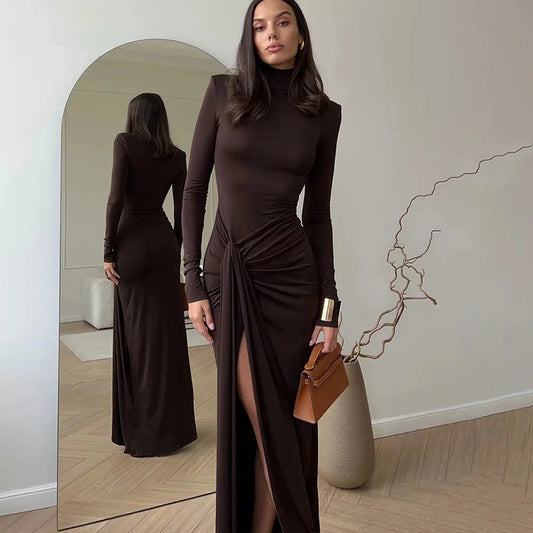 Black Turtleneck Long Sleeve Dress