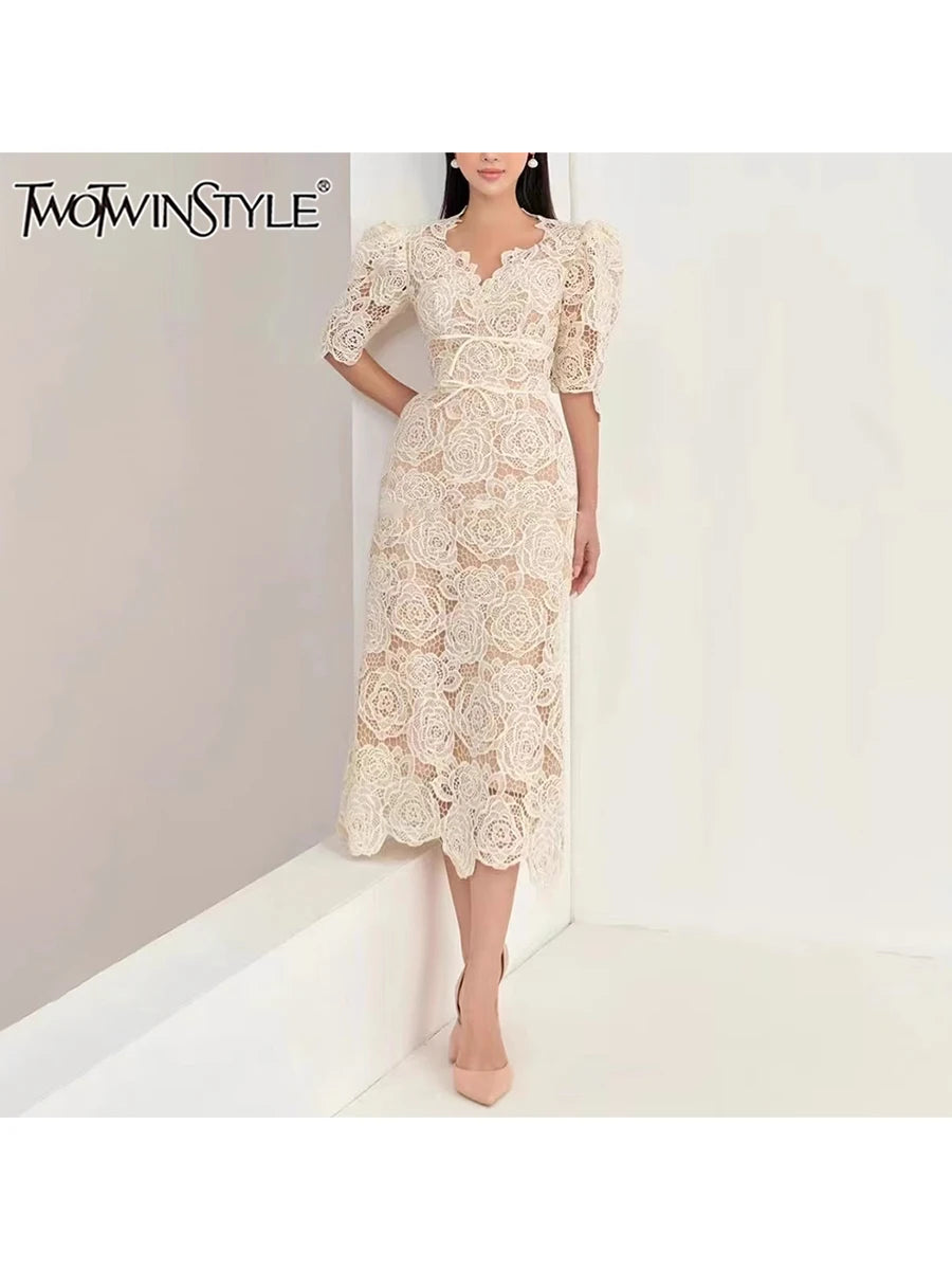 Short Sleeve High Waist Dress