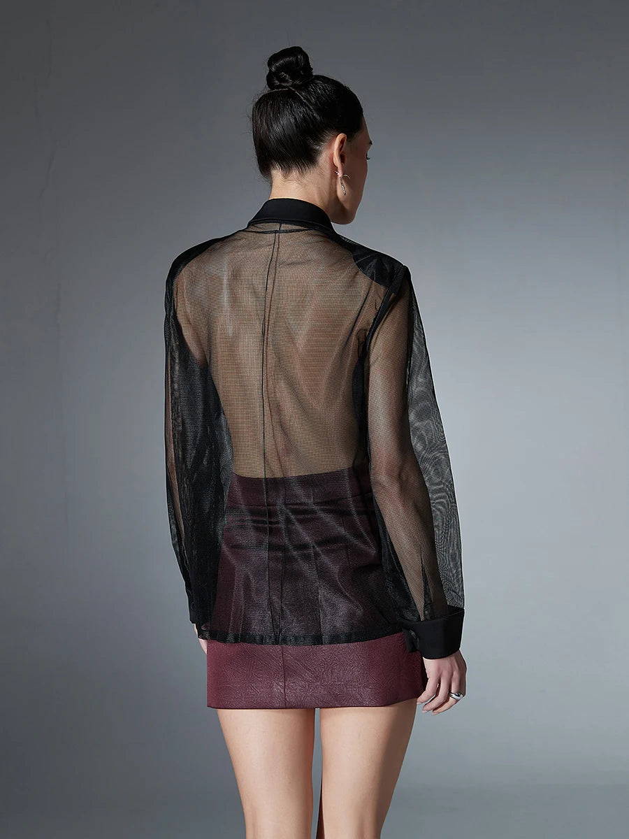 Black Mesh Blazer