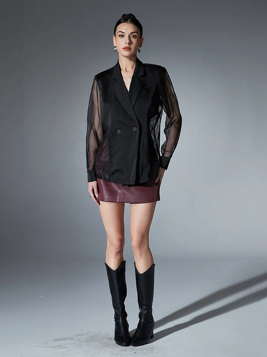 Black Mesh Blazer