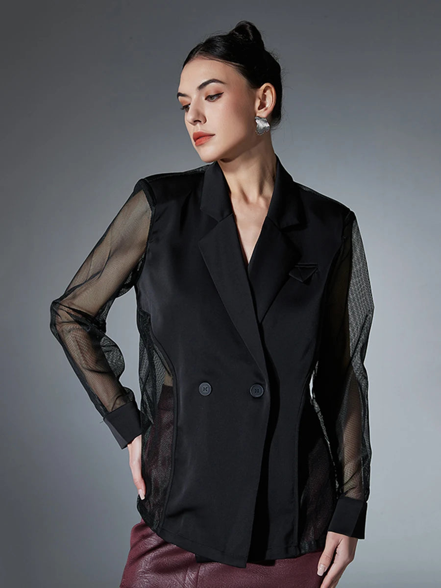 Black Mesh Blazer