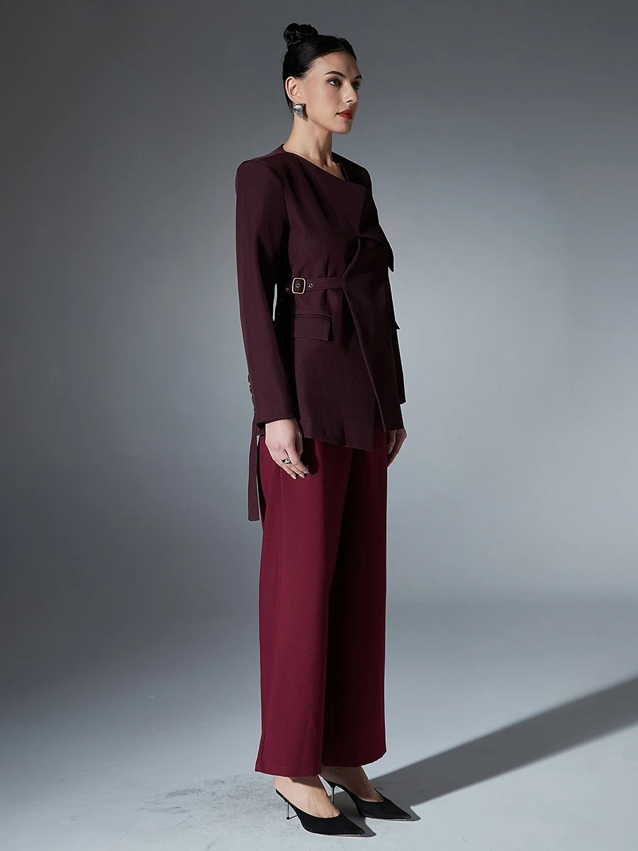 Lace Up Slimming Blazer