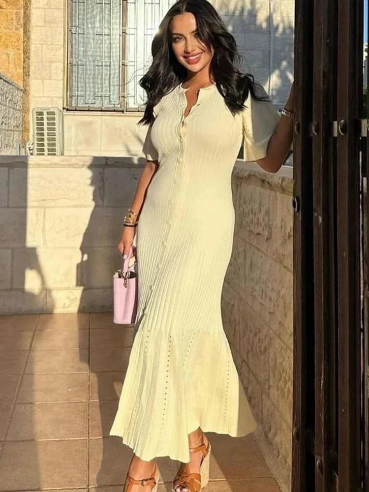 Slim Knit Midi Dress