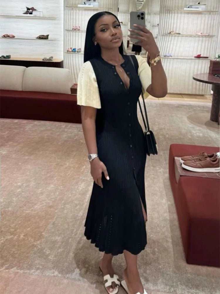 Slim Knit Midi Dress