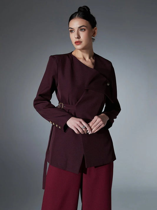 Lace Up Slimming Blazer